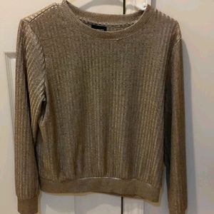 Gold shimmery top long sleeves